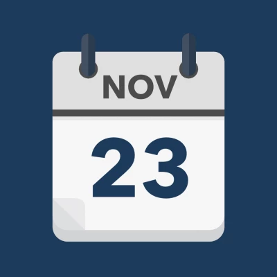 Calendar icon showing 23rd November