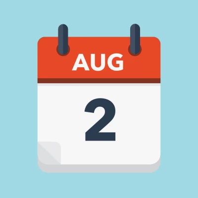 Calendar icon showing 2nd August