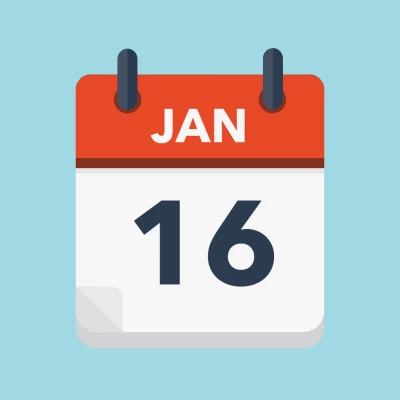 Calendar icon showing 16th January
