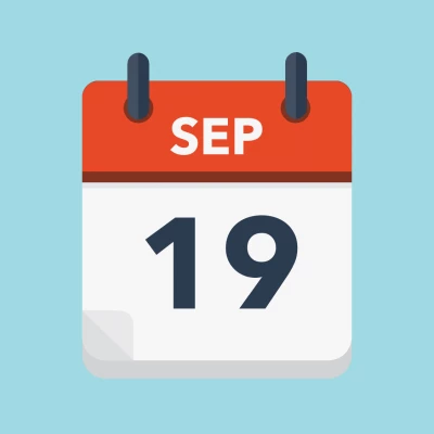 Calendar icon showing 19th September