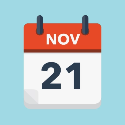 Calendar icon showing 21st November